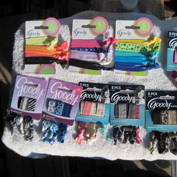 5 Packages of 5 Goody Knotted Ribbon Hair Band Elastics Zebra - Picture 5 of 5